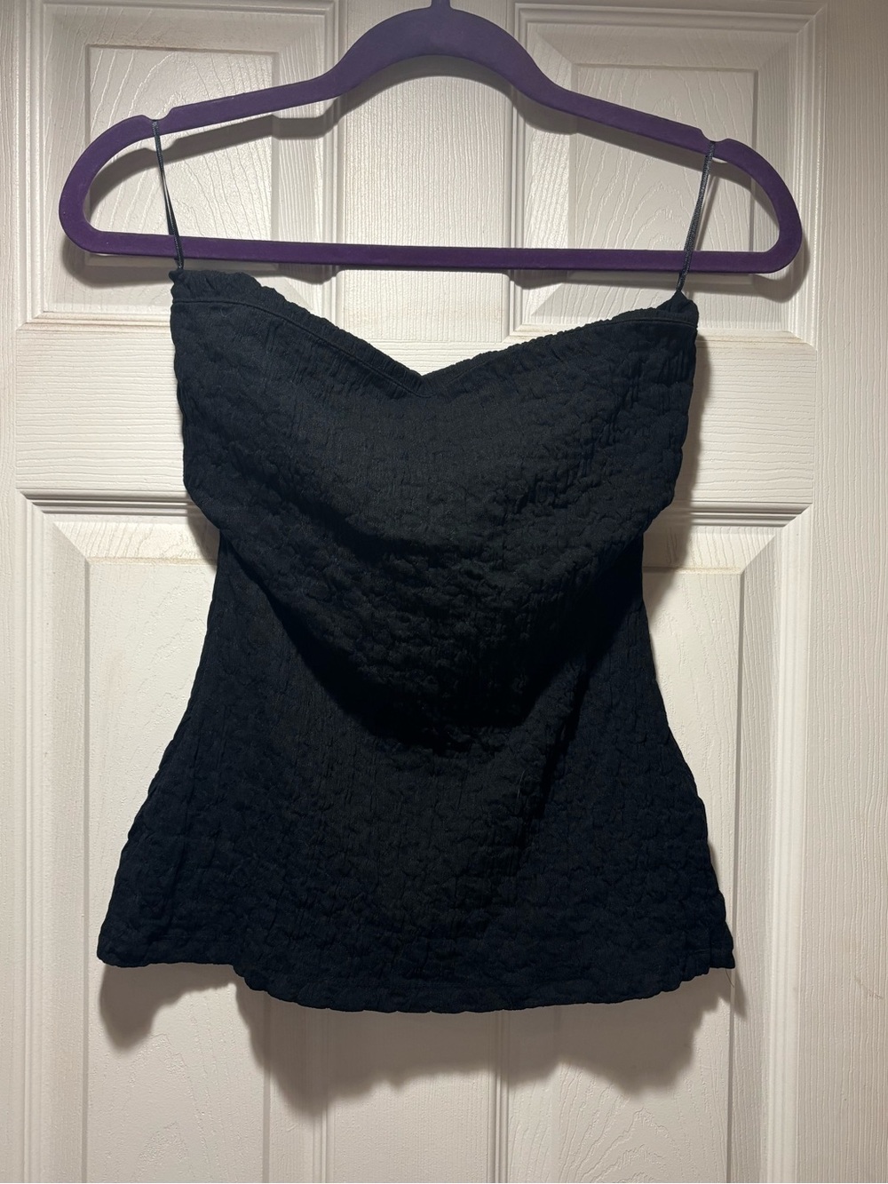 Zara Black Textured Tube Top